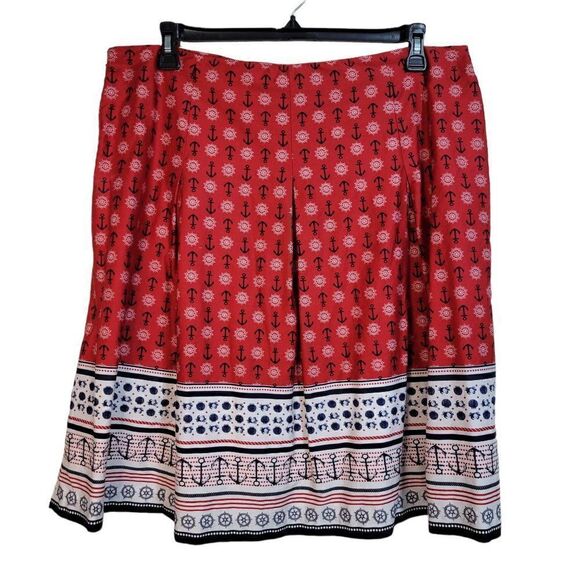 Charter Club Nautical Print Skirt (Size 18) - Picture 2 of 4